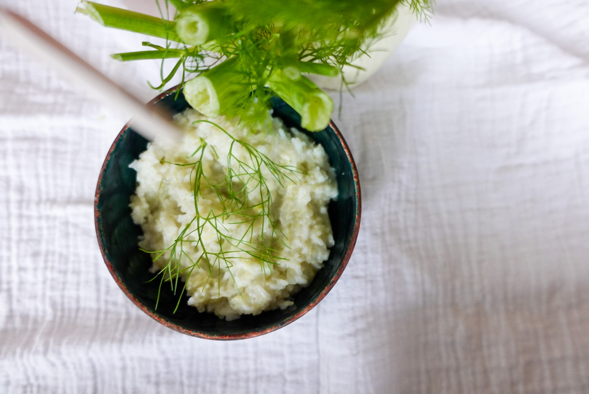 Fennel cream cheese porridge