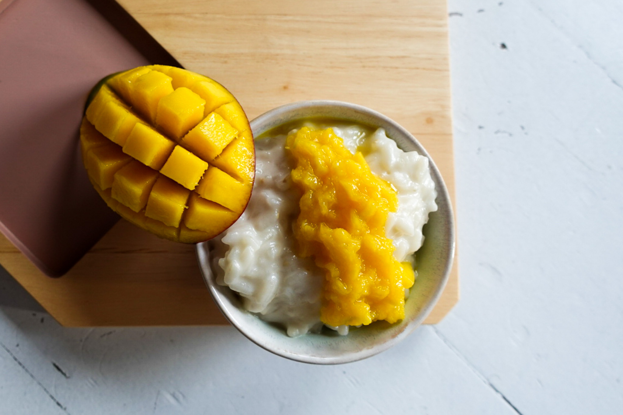 Mango rice pudding